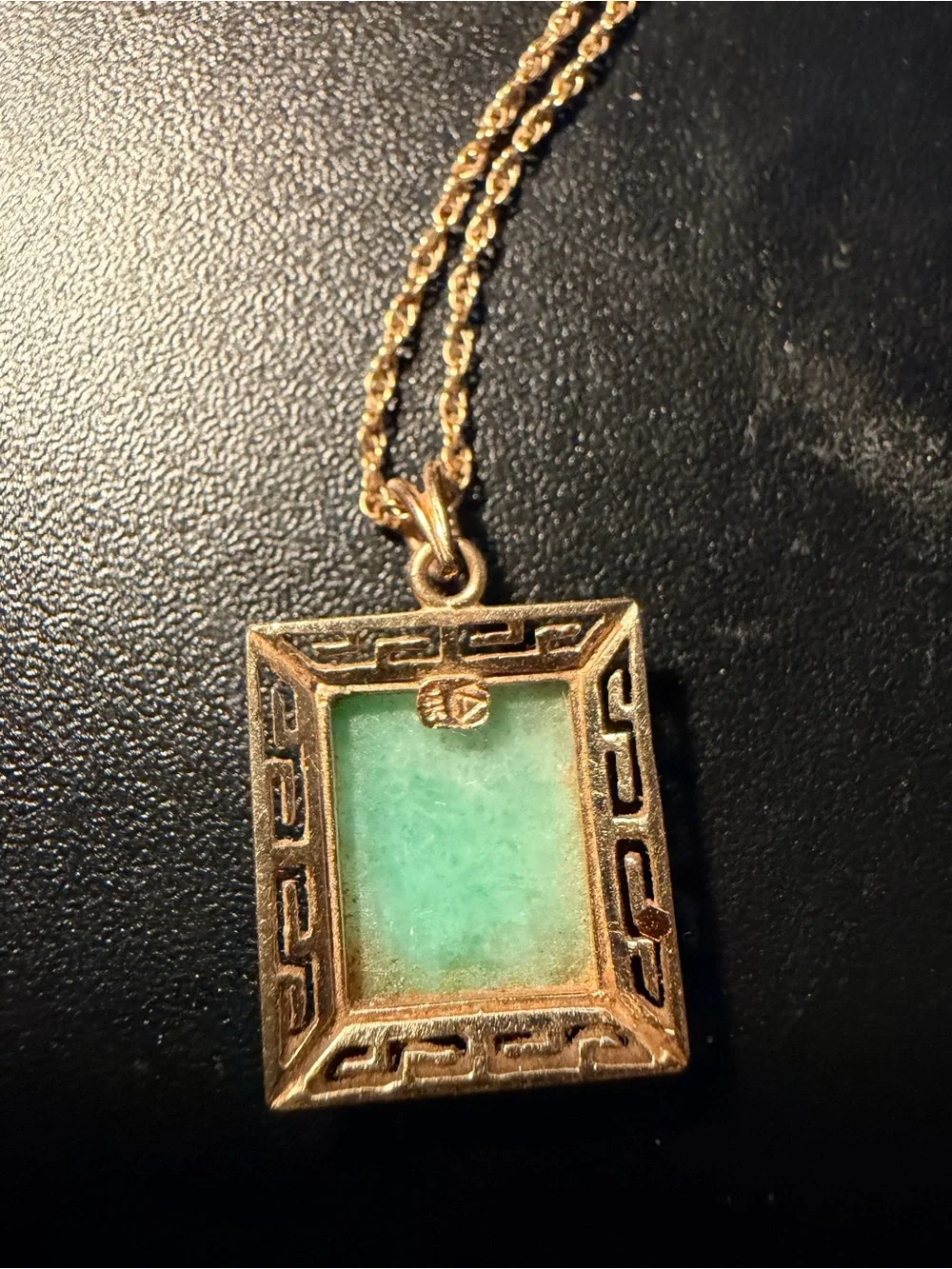 14K gold Jade necklace